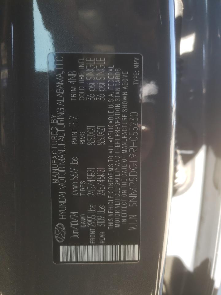 2024 HYUNDAI SANTA FE CALLIGRAPHY VIN:5NMP5DGL9RH055230