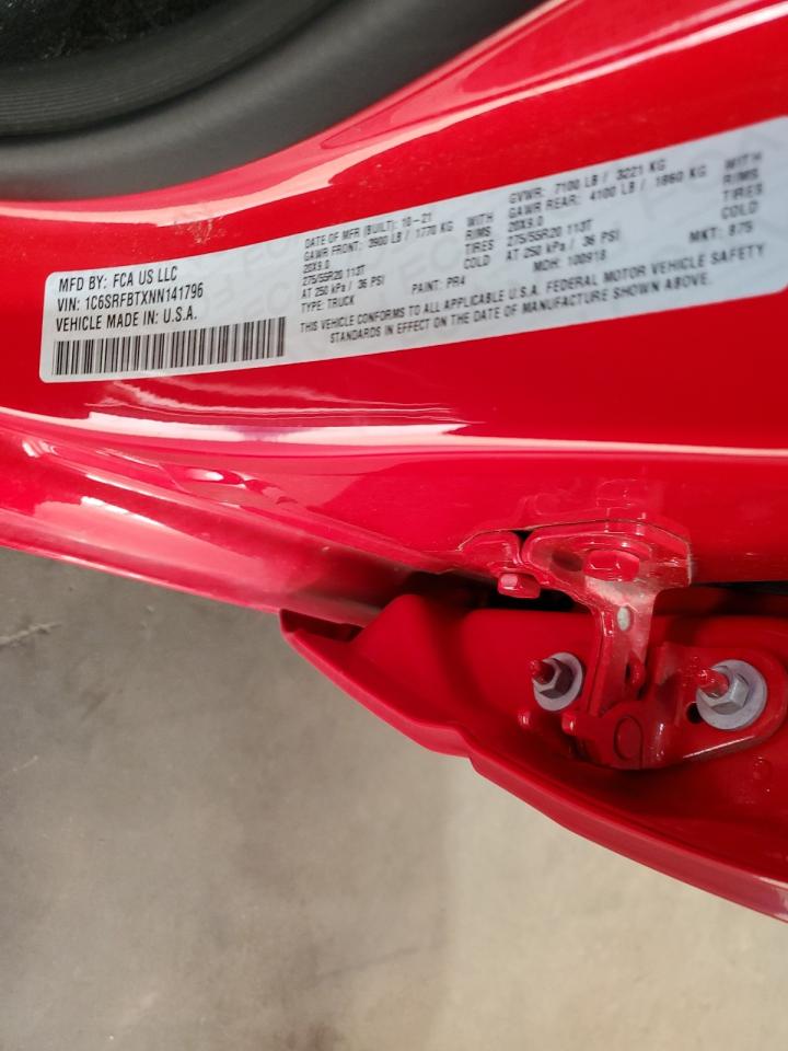 2022 RAM 1500 BIG HORN/LONE STAR VIN:1C6SRFBTXNN141796