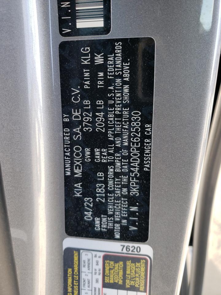 2023 KIA FORTE GT LINE VIN:3KPF54AD0PE625830