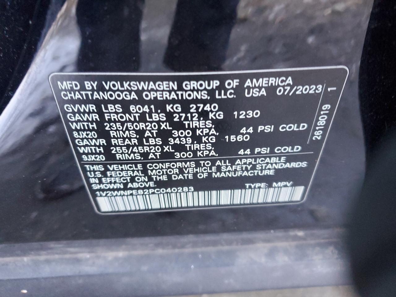 2023 VOLKSWAGEN ID.4 PRO S VIN:1V2WNPE82PC040283