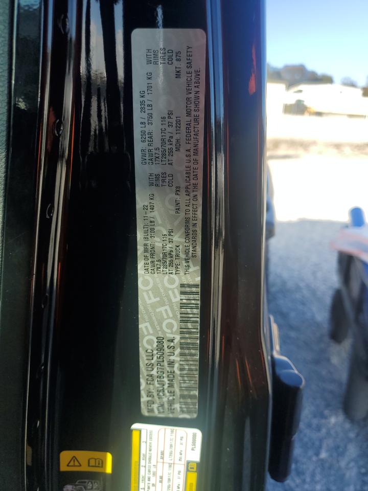 2023 JEEP GLADIATOR RUBICON VIN:1C6JJTBG7PL509080