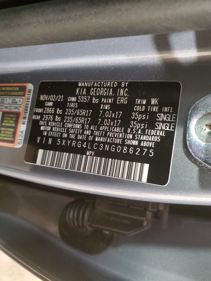 2022 KIA SORENTO LX VIN:5XYRG4LC3NG086275
