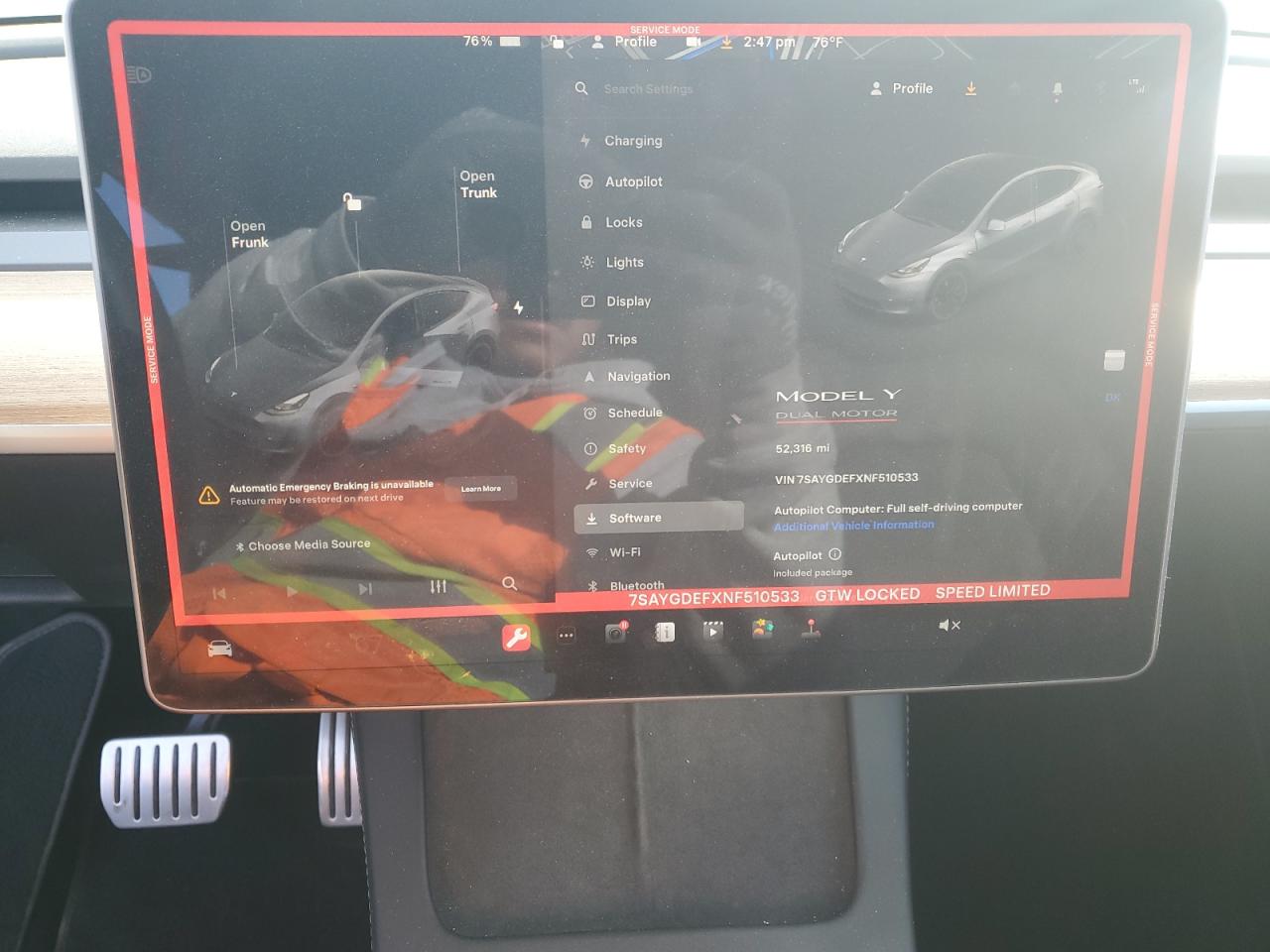 2022 TESLA MODEL Y  VIN:7SAYGDEFXNF510533