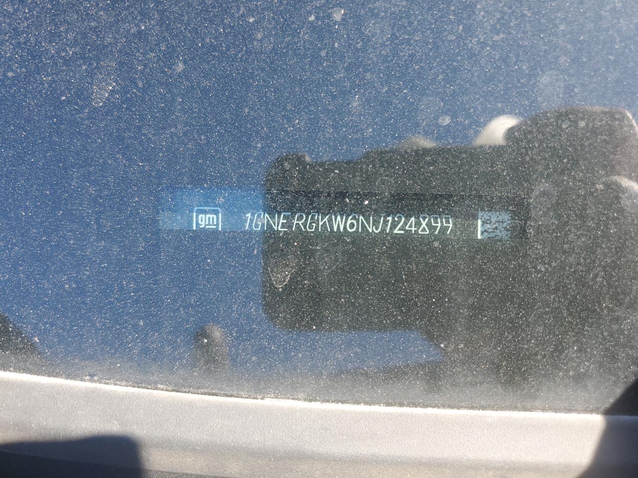 2022 CHEVROLET TRAVERSE LT VIN:1GNERGKW6NJ124899