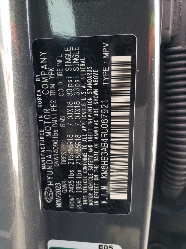 2024 HYUNDAI KONA SEL VIN:KM8HB3AB4RU087921