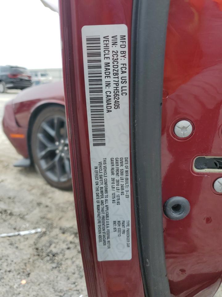2023 DODGE CHALLENGER R/T VIN:2C3CDZBT7PH562405