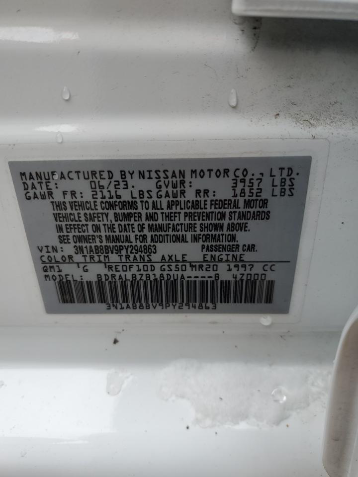 2023 NISSAN SENTRA S VIN:3N1AB8BV9PY294863