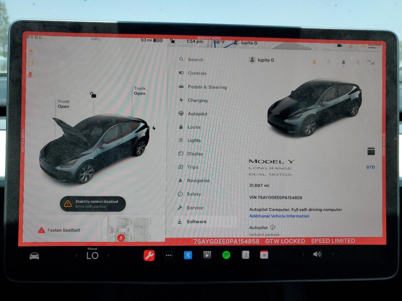 2023 TESLA MODEL Y  VIN:7SAYGDEE0PA154858