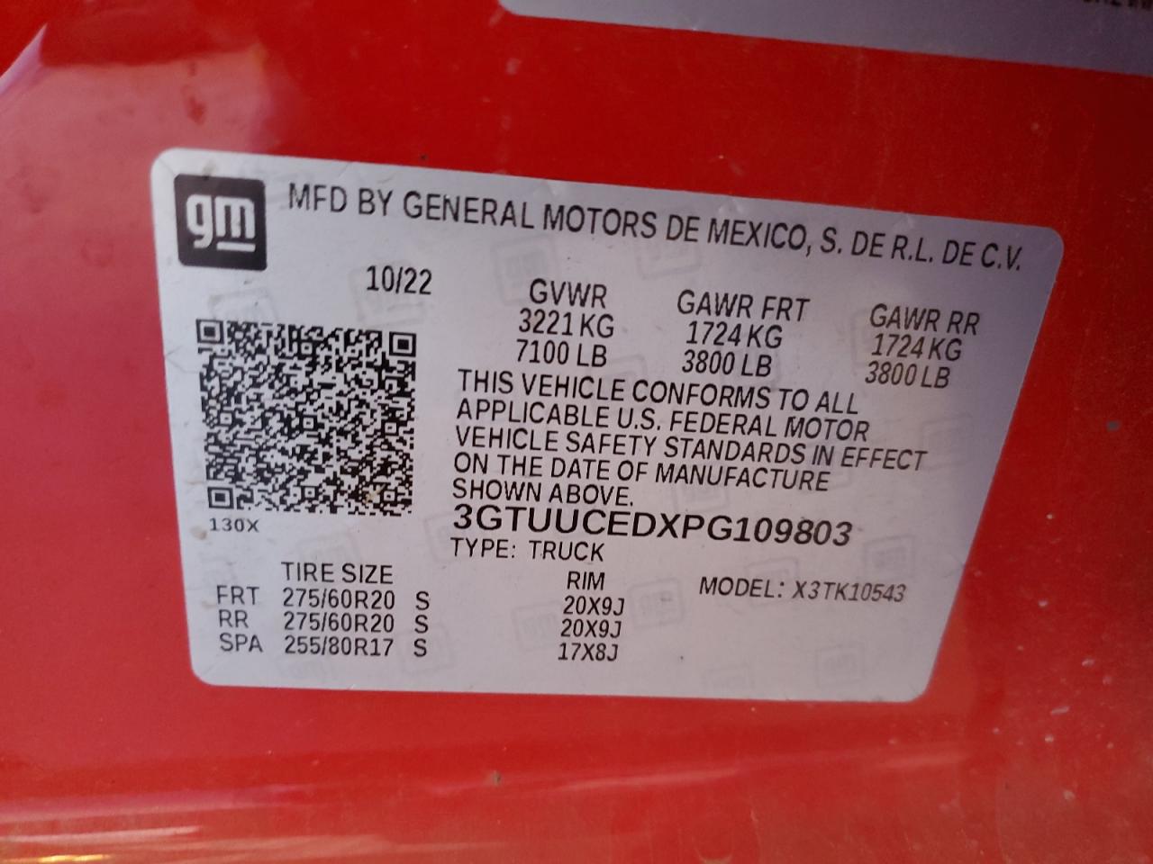 2023 GMC SIERRA K1500 ELEVATION VIN:3GTUUCEDXPG109803