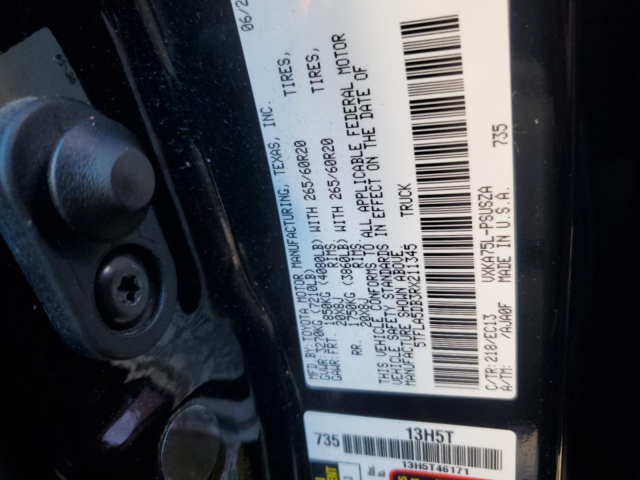2024 TOYOTA TUNDRA CREWMAX SR VIN:5TFLA5DB3RX211345