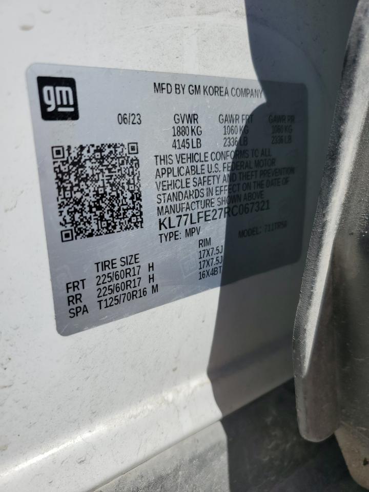 2024 CHEVROLET TRAX LS VIN:KL77LFE27RC067321