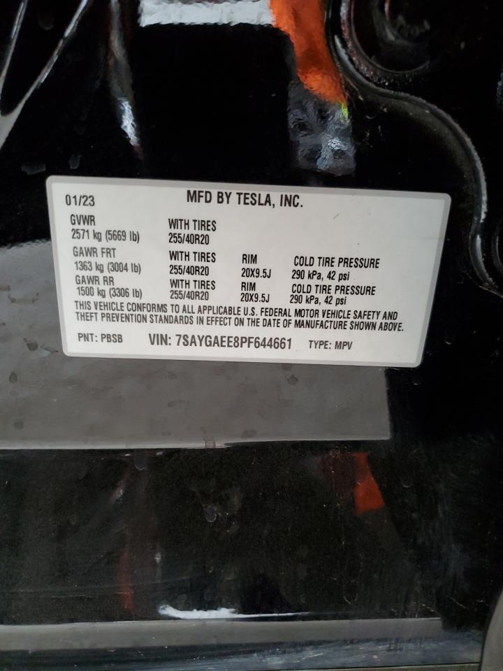 2023 TESLA MODEL Y  VIN:7SAYGAEE8PF644661