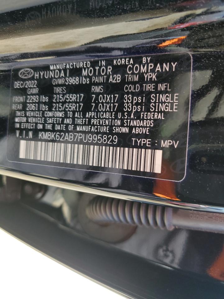 2023 HYUNDAI KONA SEL VIN:KM8K62AB7PU995829