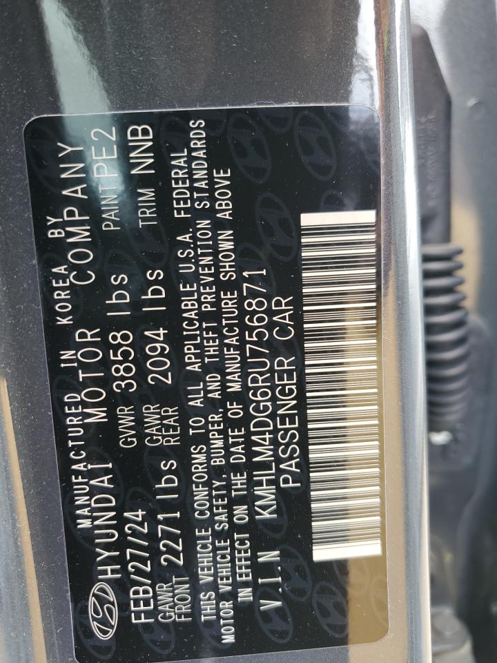 2024 HYUNDAI ELANTRA SEL VIN:KMHLM4DG6RU756871