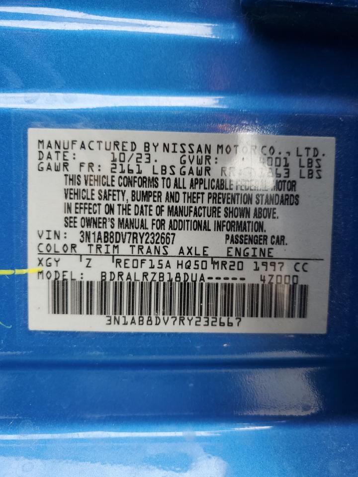 2024 NISSAN SENTRA SR VIN:3N1AB8DV7RY232667