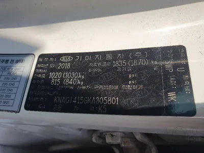 2019 Kia K5 KNAGT415GKA305801 VIN:KNAGT415GKA305801