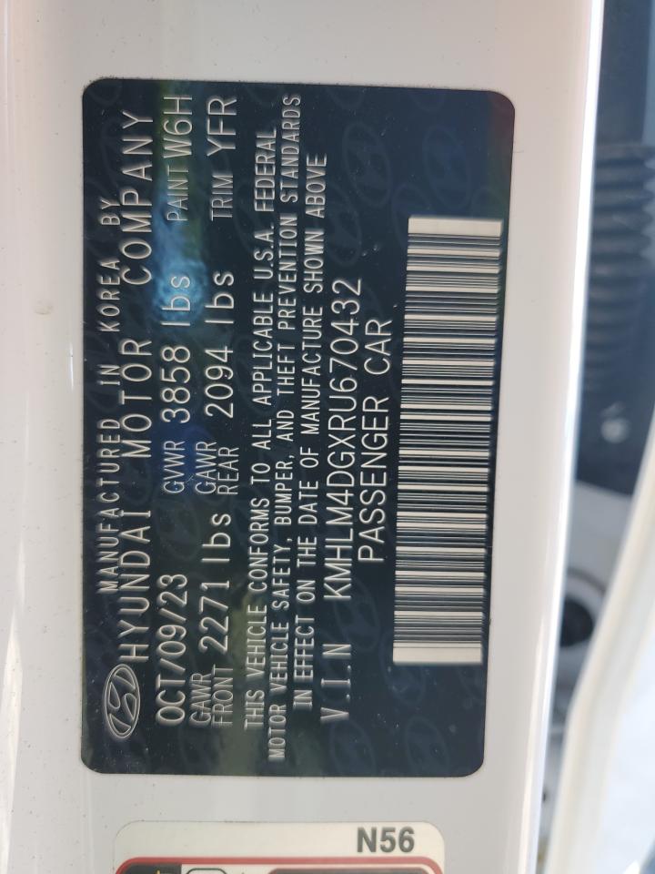 2024 HYUNDAI ELANTRA SEL VIN:KMHLM4DGXRU670432