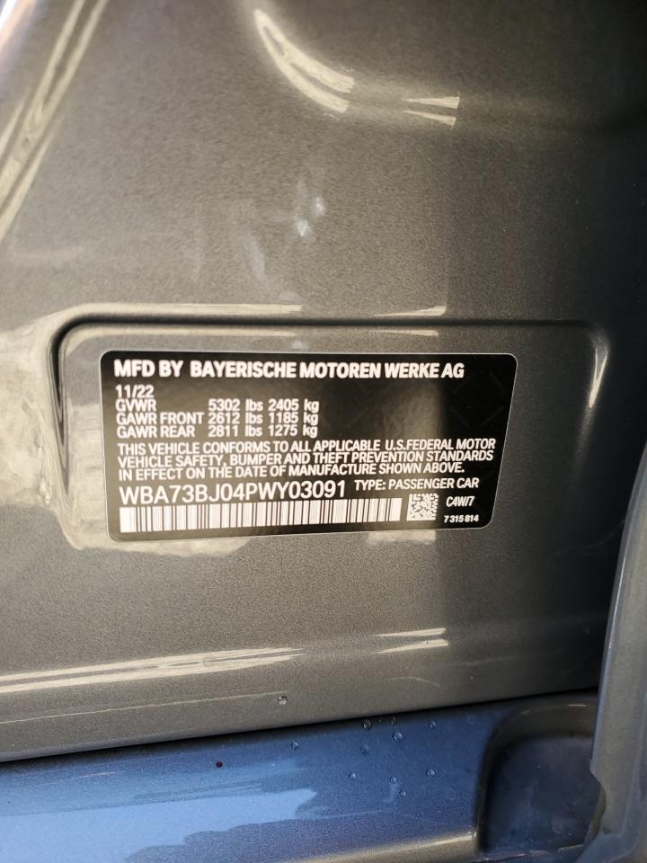 2023 BMW 540 XI VIN:WBA73BJ04PWY03091