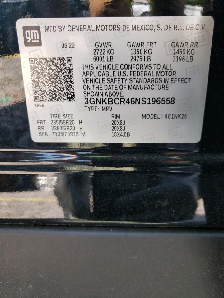 2022 CHEVROLET BLAZER 2LT VIN:3GNKBCR46NS196558