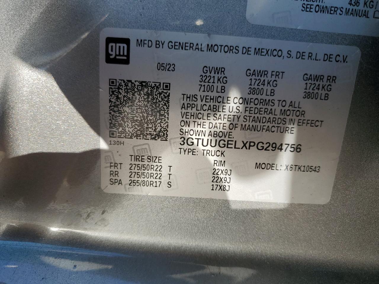 2023 GMC SIERRA K1500 DENALI VIN:3GTUUGELXPG294756