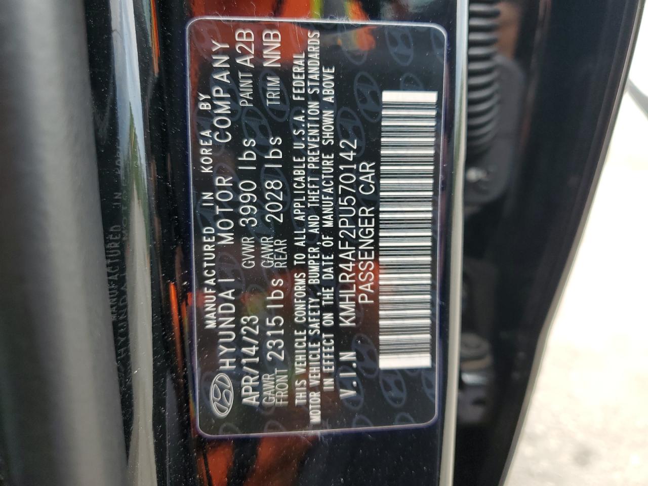 2023 HYUNDAI ELANTRA N LINE VIN:KMHLR4AF2PU570142