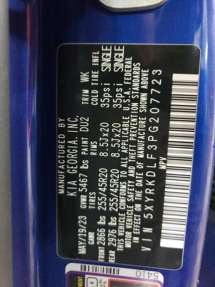 2023 KIA SORENTO SX VIN:5XYRKDLF3PG207723