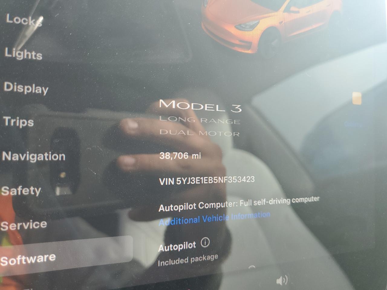 2022 TESLA MODEL 3  VIN:5YJ3E1EB5NF353423