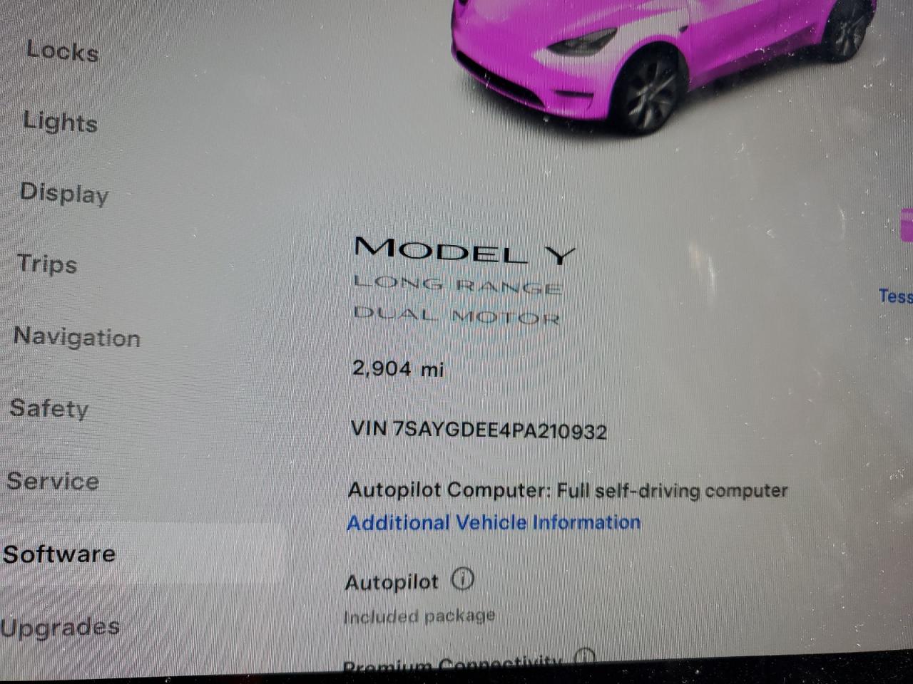 2023 TESLA MODEL Y  VIN:7SAYGDEE4PA210932