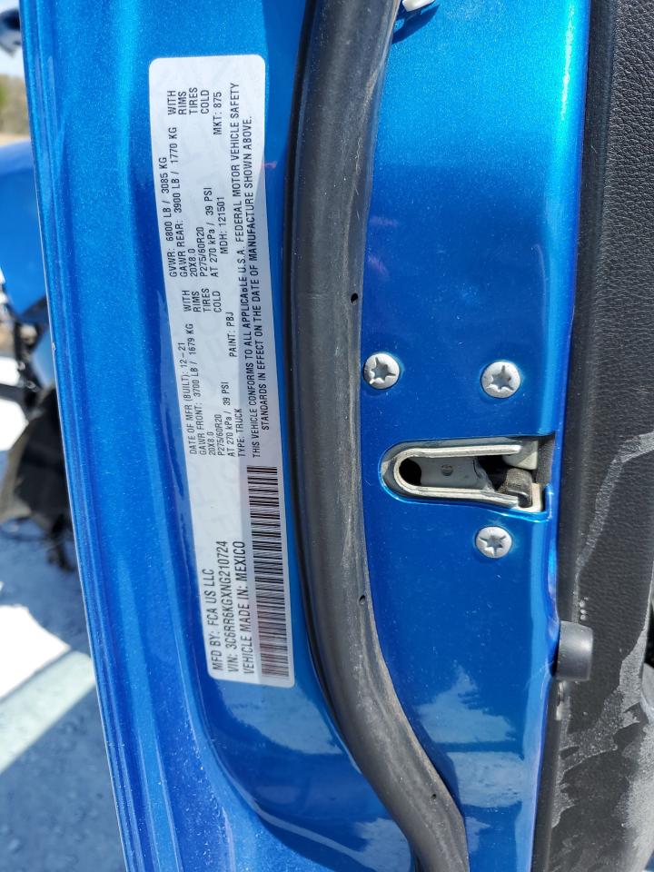 2022 RAM 1500 CLASSIC TRADESMAN VIN:3C6RR6KGXNG210724