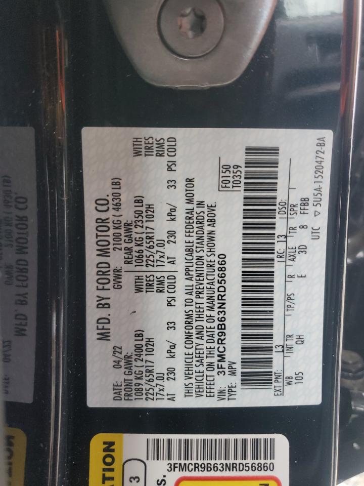 2022 FORD BRONCO SPORT BIG BEND VIN:3FMCR9B63NRD56860