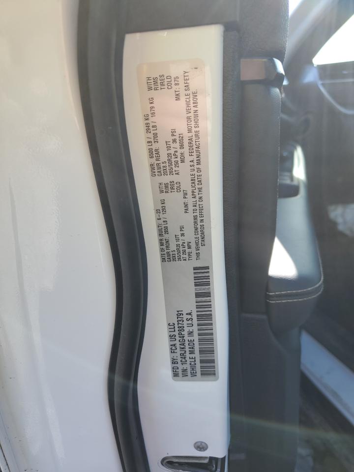 2023 JEEP GRAND CHEROKEE L LAREDO VIN:1C4RJKAG4P8873791