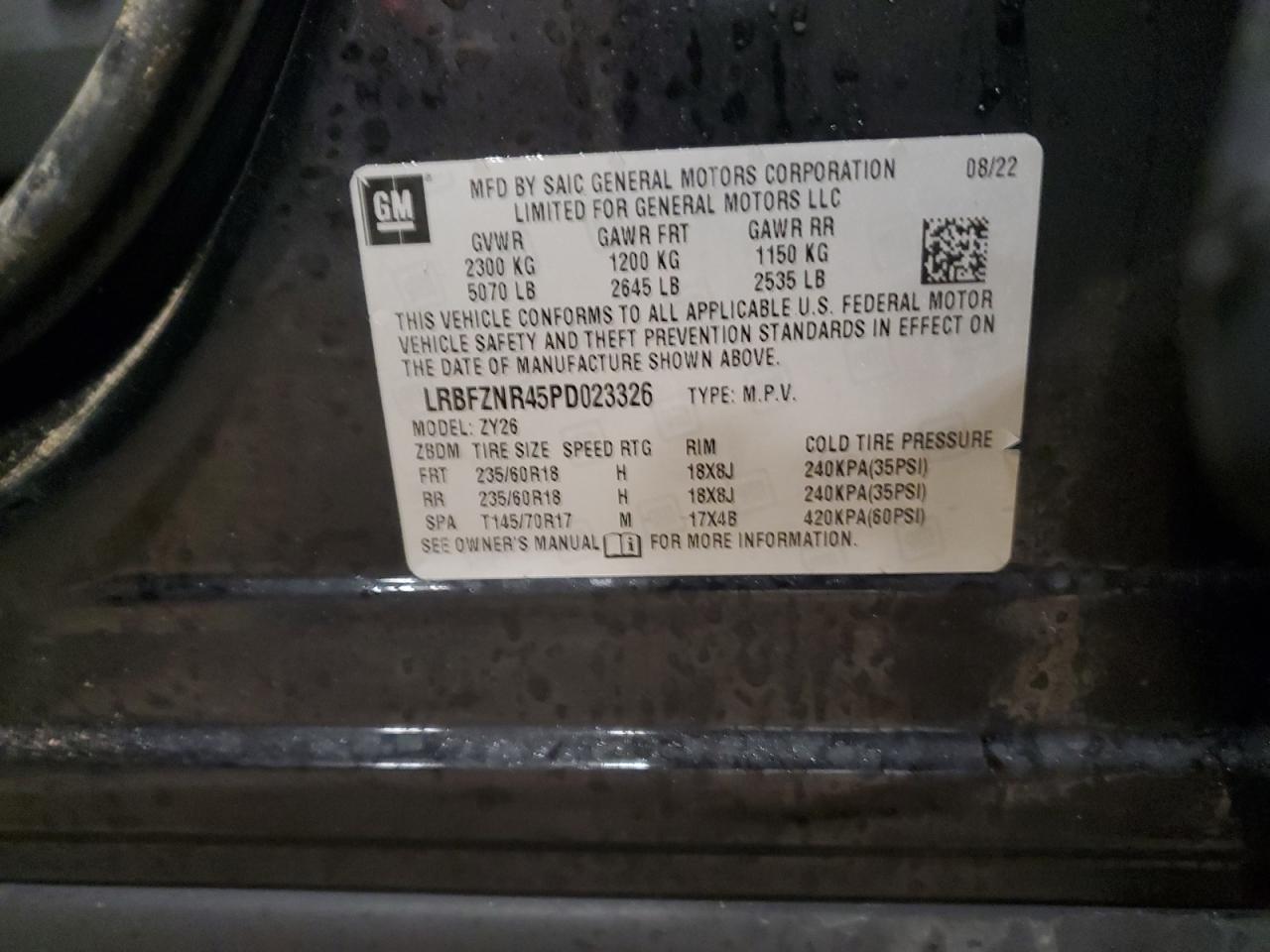 2023 BUICK ENVISION ESSENCE VIN:LRBFZNR45PD023326