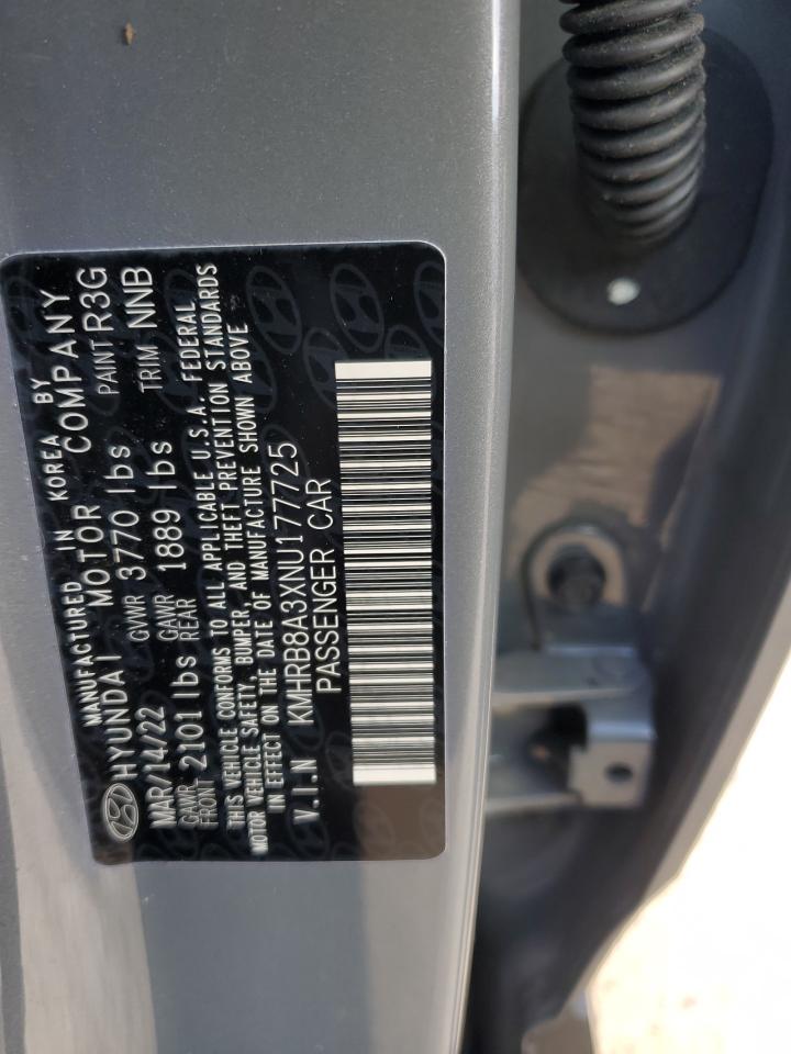 2022 HYUNDAI VENUE SE VIN:KMHRB8A3XNU177725
