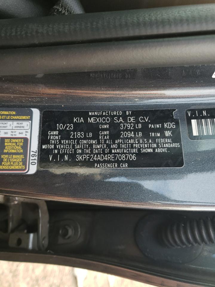 2024 KIA FORTE LX VIN:3KPF24AD4RE708706