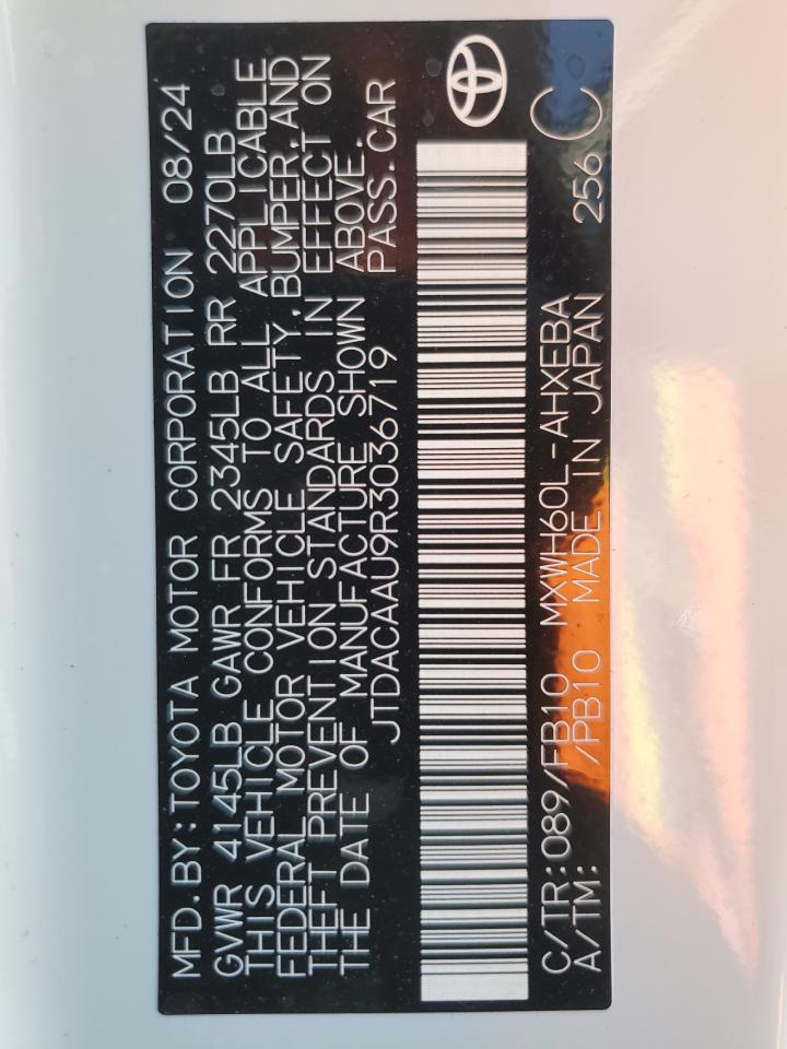 2024 TOYOTA PRIUS LE VIN:JTDACAAU9R3036719