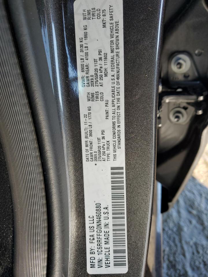 2022 RAM 1500 BIG HORN/LONE STAR VIN:1C6RRFFG0NN460880
