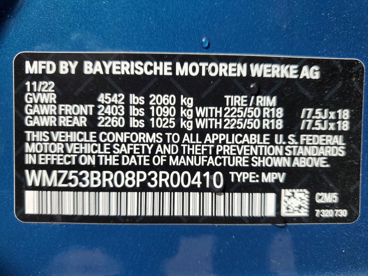 2023 MINI COOPER S COUNTRYMAN VIN:WMZ53BR08P3R00410