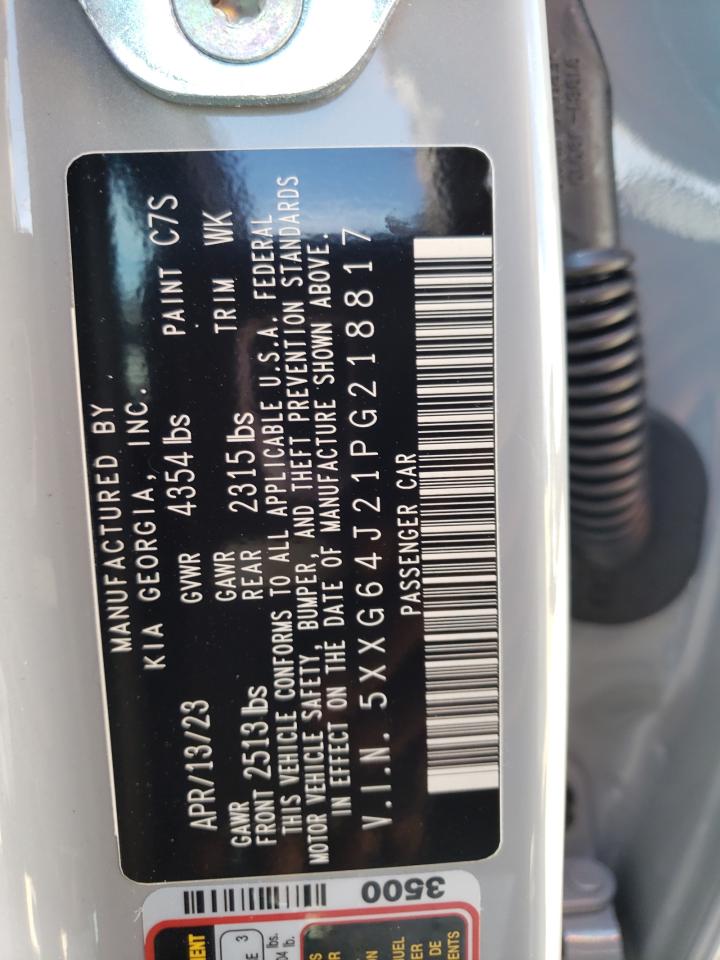 2023 KIA K5 GT LINE VIN:5XXG64J21PG218817