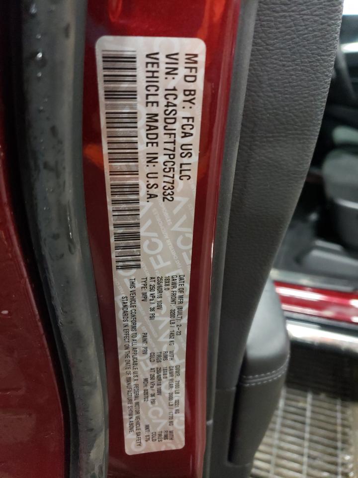 2023 DODGE DURANGO PURSUIT VIN:1C4SDJFT7PC577332