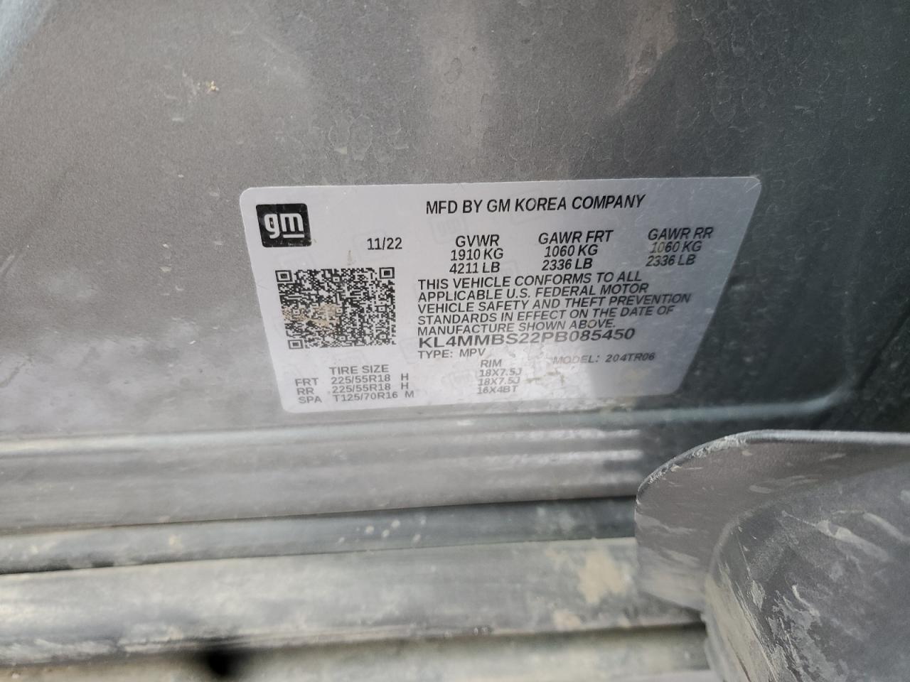 2023 BUICK ENCORE GX PREFERRED VIN:KL4MMBS22PB085450