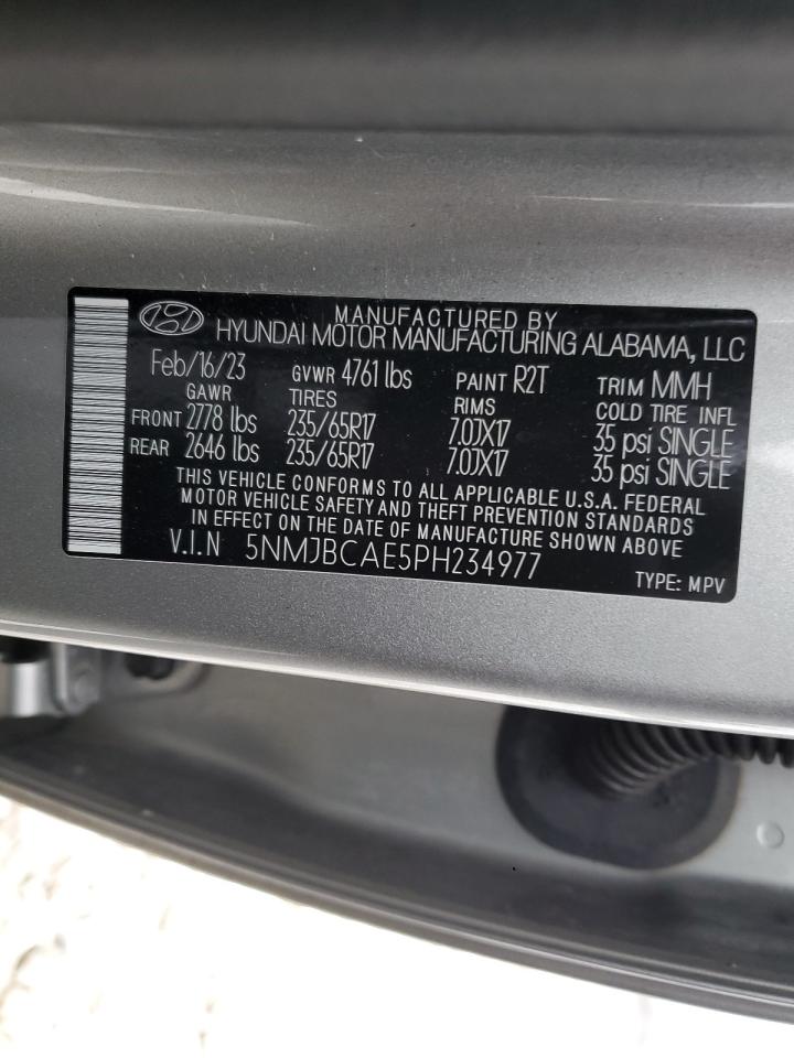2023 HYUNDAI TUCSON SEL VIN:5NMJBCAE5PH234977