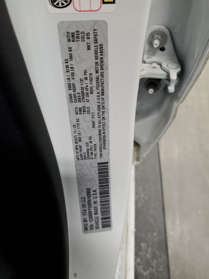 2024 RAM 1500 BIG HORN/LONE STAR VIN:1C6RRFFG0RN168958