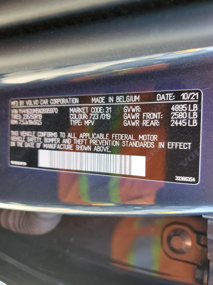 2022 VOLVO XC40 T5 R-DESIGN VIN:YV4162UM5N2695970