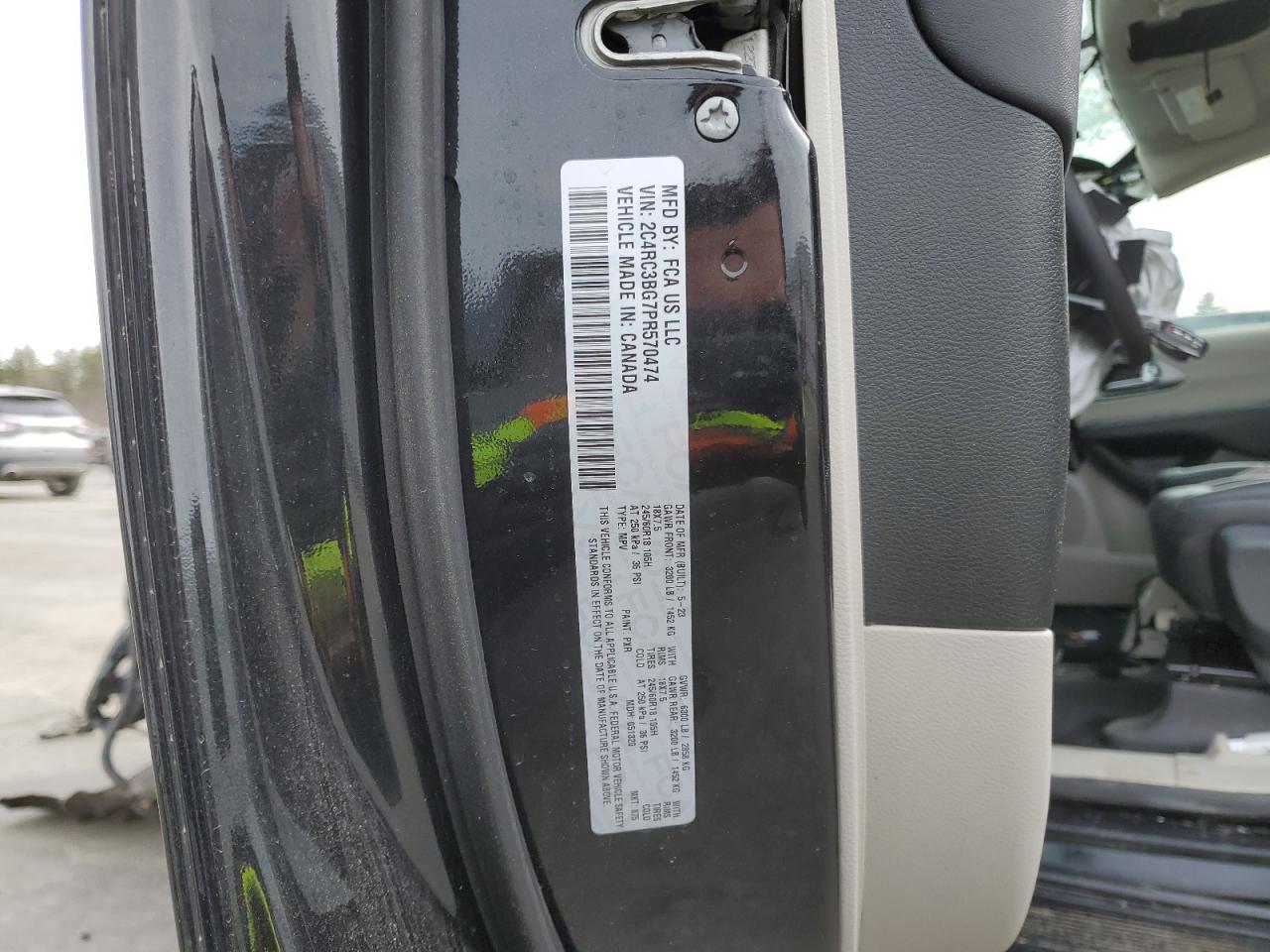 2023 CHRYSLER PACIFICA TOURING L VIN:2C4RC3BG7PR570474