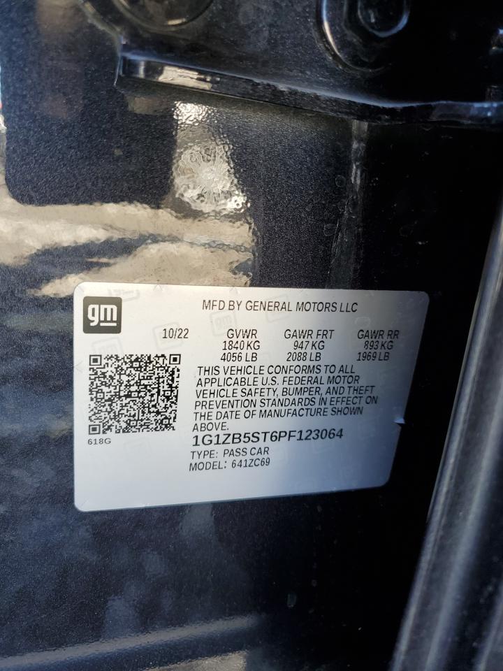 2023 CHEVROLET MALIBU LS VIN:1G1ZB5ST6PF123064