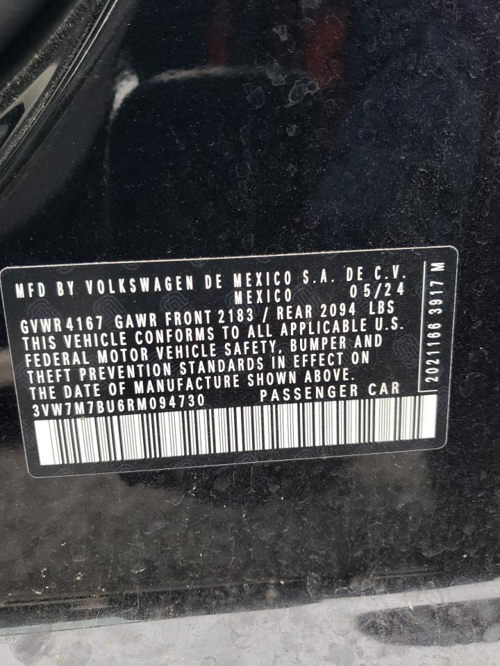 2024 VOLKSWAGEN JETTA SE VIN:3VW7M7BU6RM094730