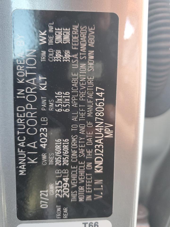 2022 KIA SOUL LX VIN:KNDJ23AU4N7806147