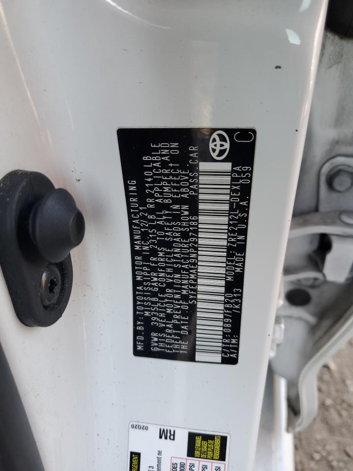 2022 TOYOTA COROLLA LE VIN:5YFEPMAE9NP297186