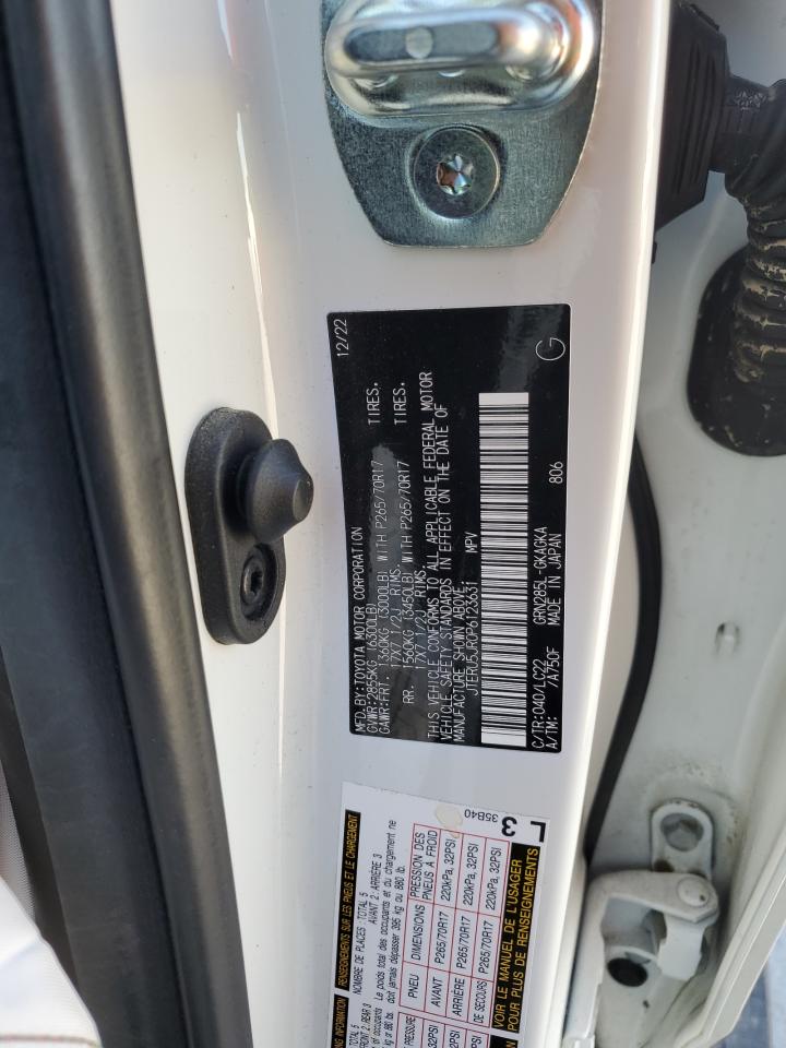 2023 TOYOTA 4RUNNER SE VIN:JTERU5JR0P6123631