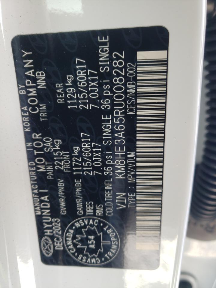 2024 HYUNDAI KONA LIMITED VIN:KM8HE3A65RU008282